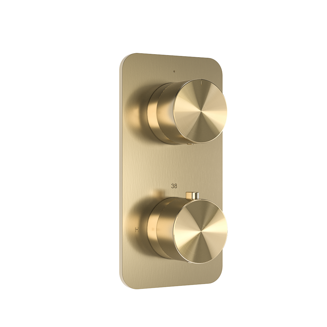 Milani Thermostatic Shower Mixer - Single Function - Brushed Brass