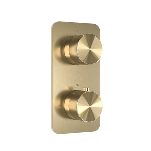 Milani Thermostatic Shower Mixer - Single Function - Brushed Brass
