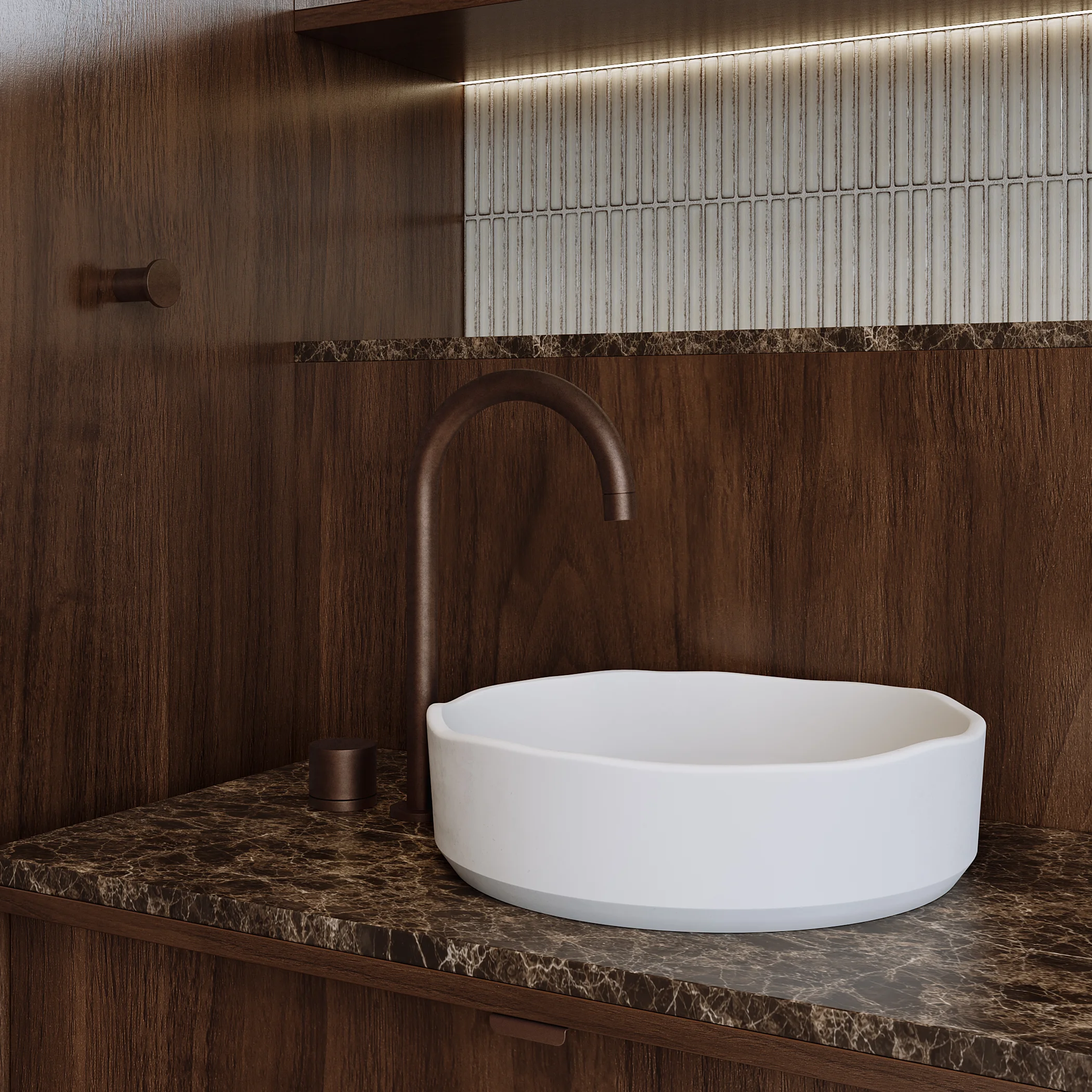 Emperador Stone View04 V1 Sink Bronze