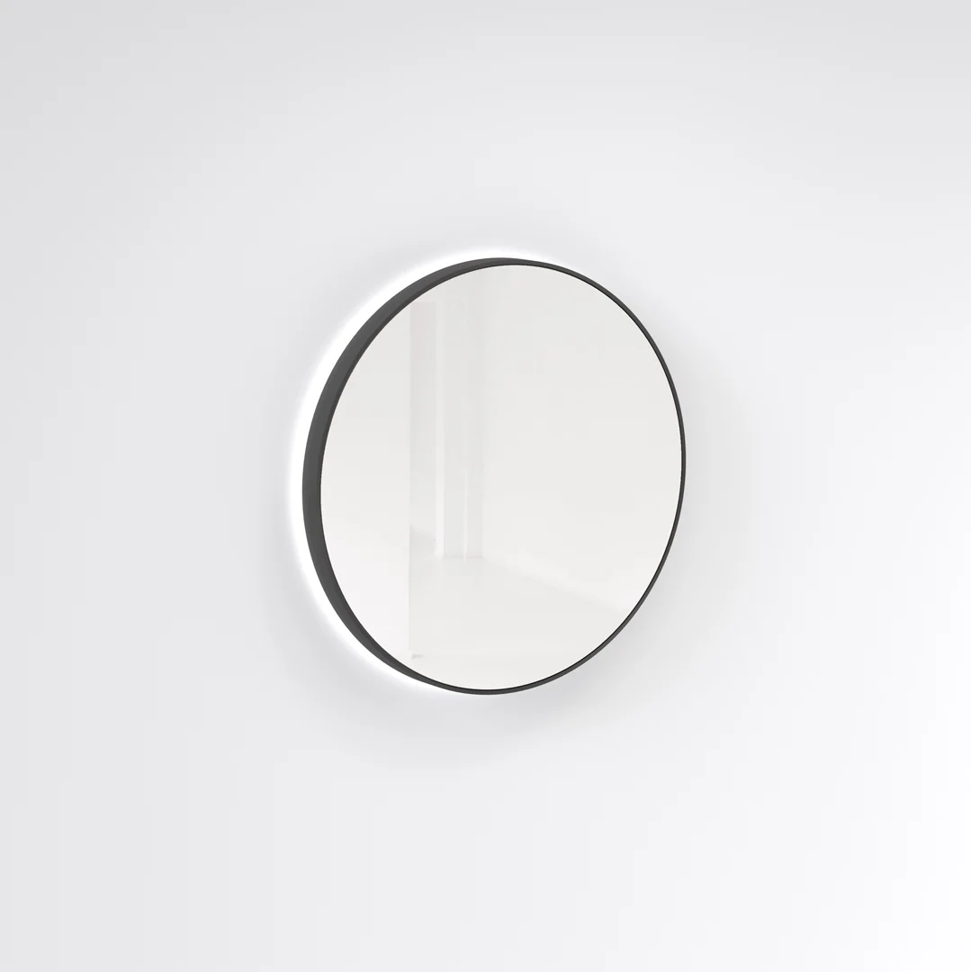 Saanti Handmade LED Mirror 800mm - Double Trim - Matte Black - Feature