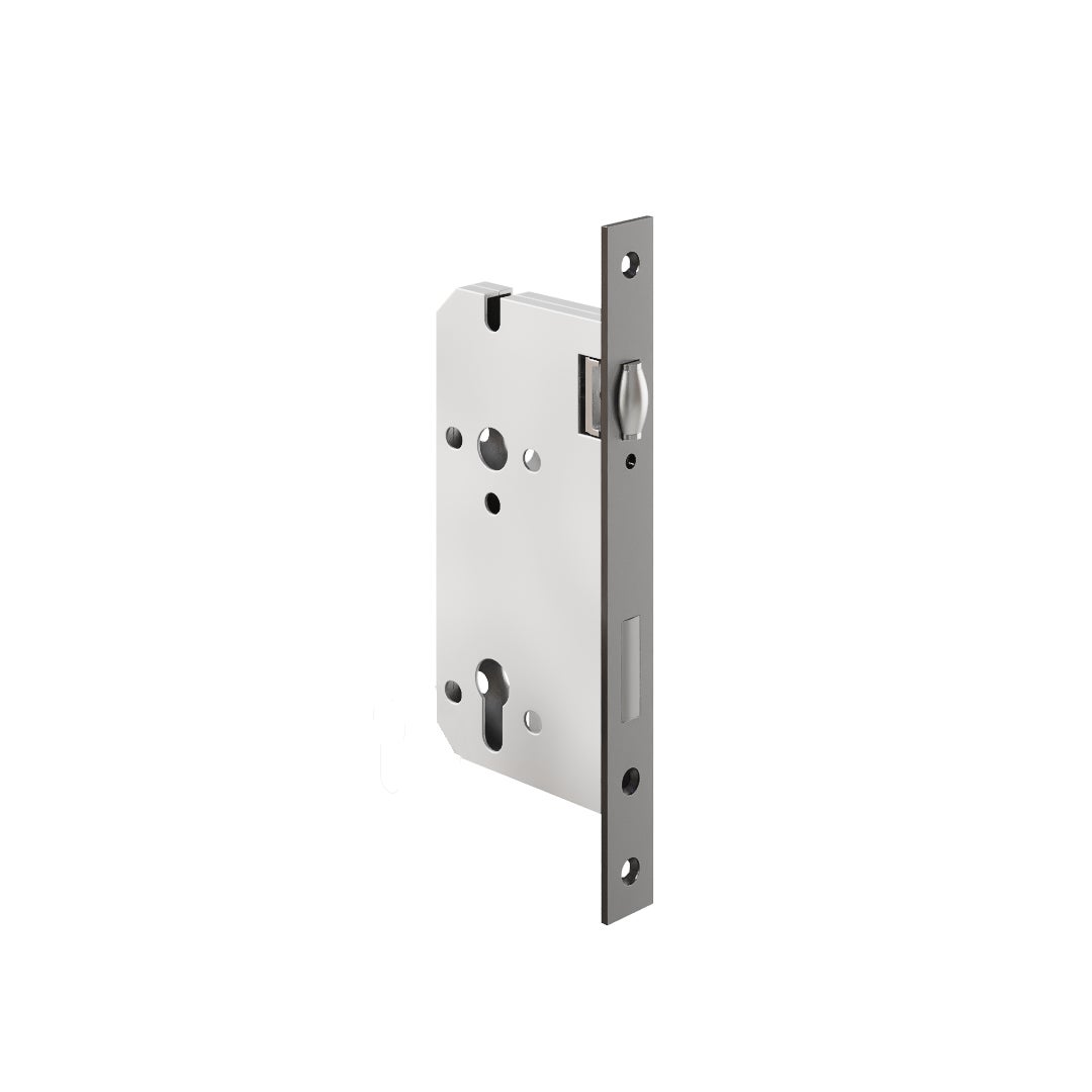 Roller Mortice Lock - 60mm Backset - Brushed Gunmetal