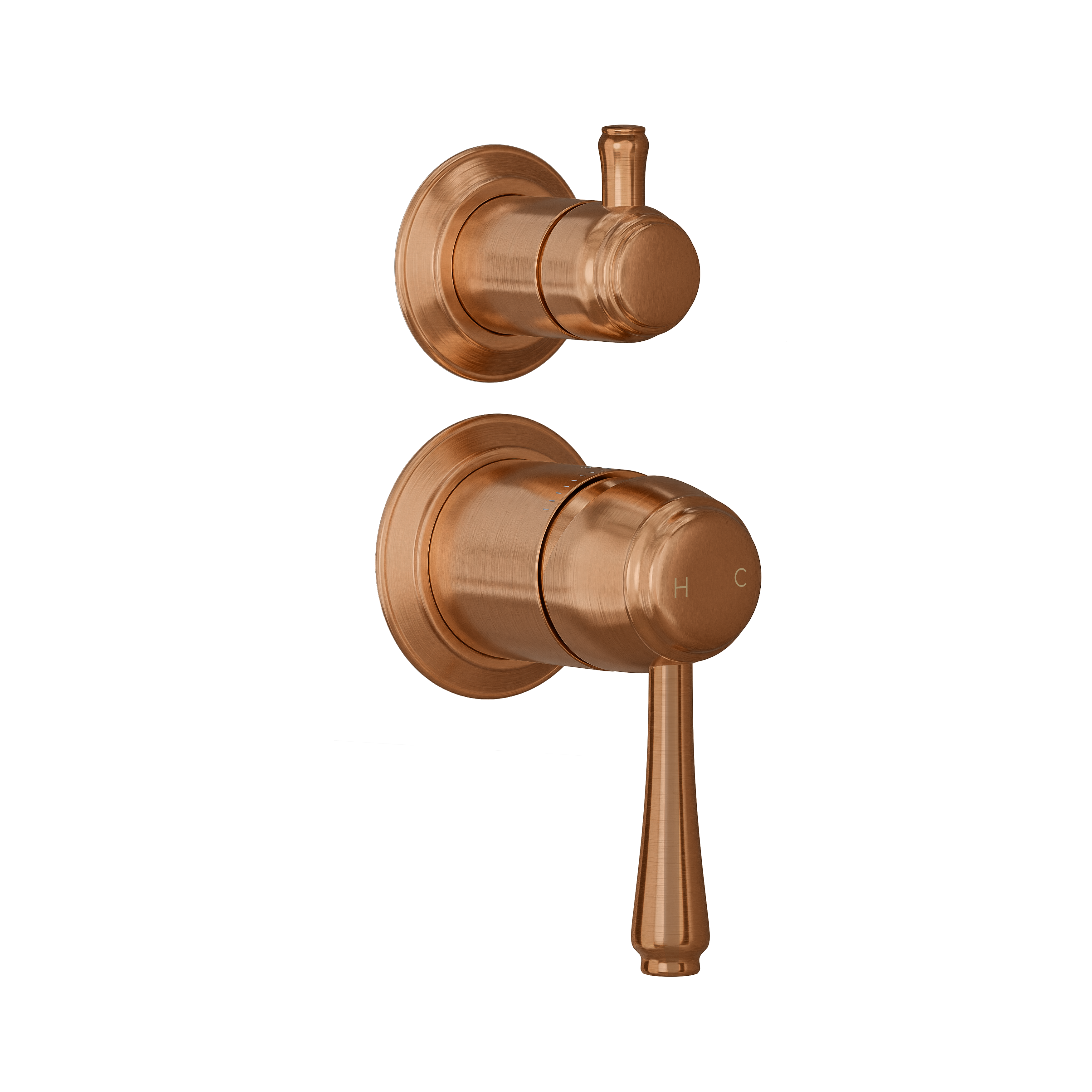 Kingsley Thermostatic 2-Way   3-Way Diverter Stock Render AngledView BC