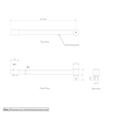 Shower Screen Support Bar 19mm GallerySpec