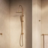 Tumbled Aged Brass Shower Rail SceneScene