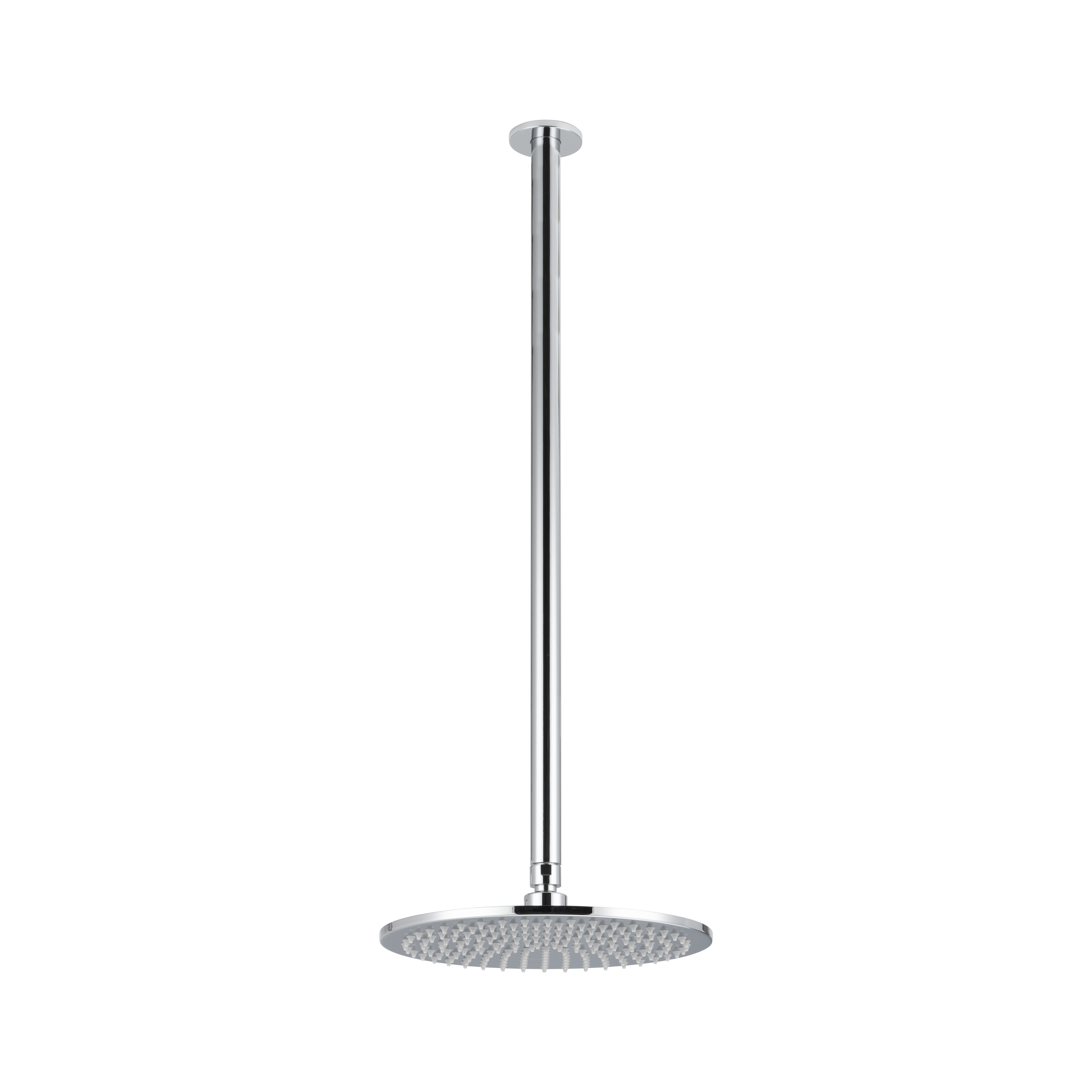 Shower Dropper Extended Round 600mm & Head Set - Chrome