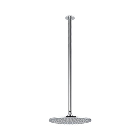 Shower Dropper Extended Round 600mm & Head Set - Chrome