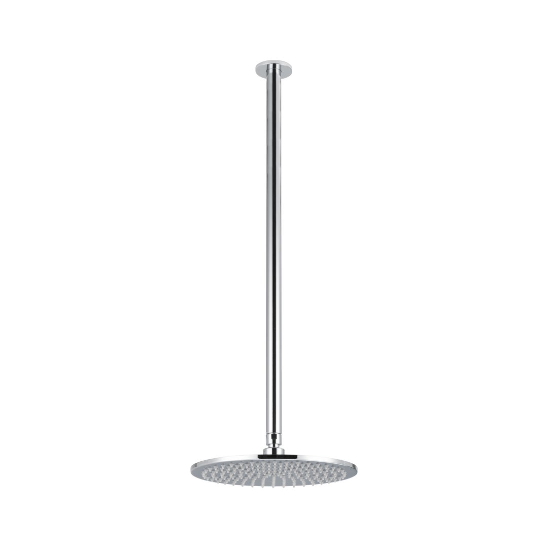 Shower Dropper Extended Round 600mm & Head Set - Chrome