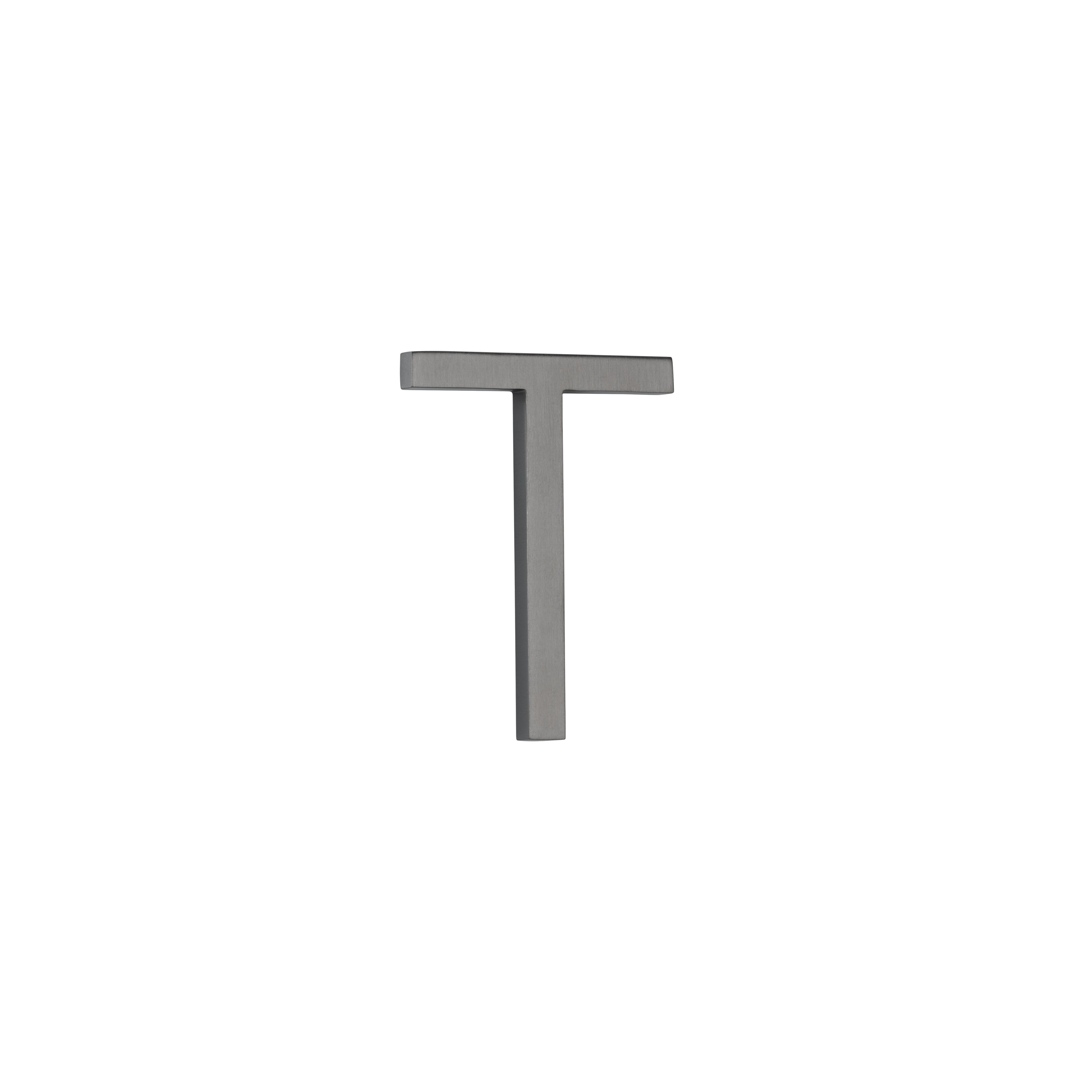 T Letter - 60mm - Brushed Gunmetal