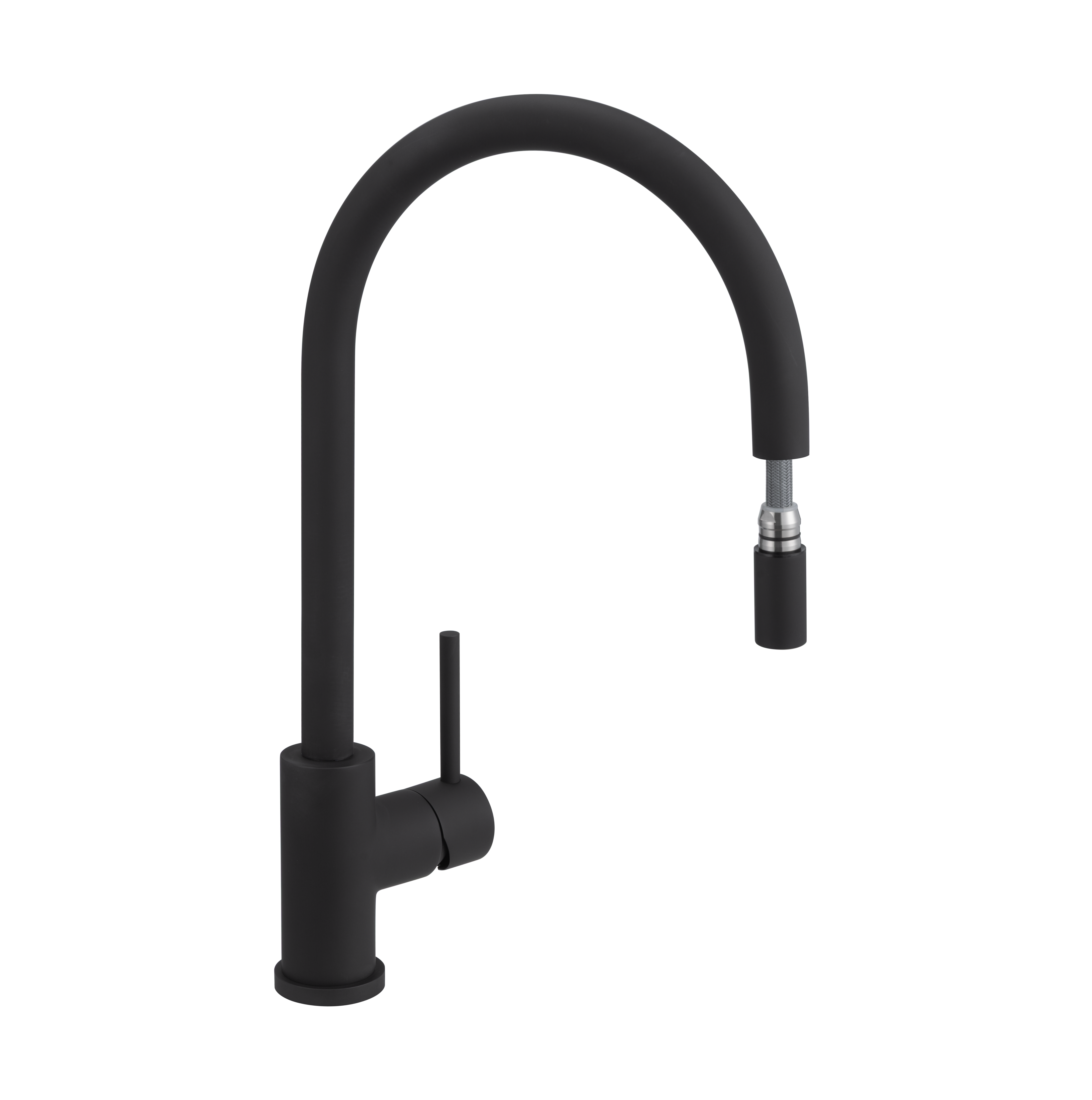 11597-Elysian-Commercial-Pull-Out-Kitchen-Mixer Side Matte-Black-1