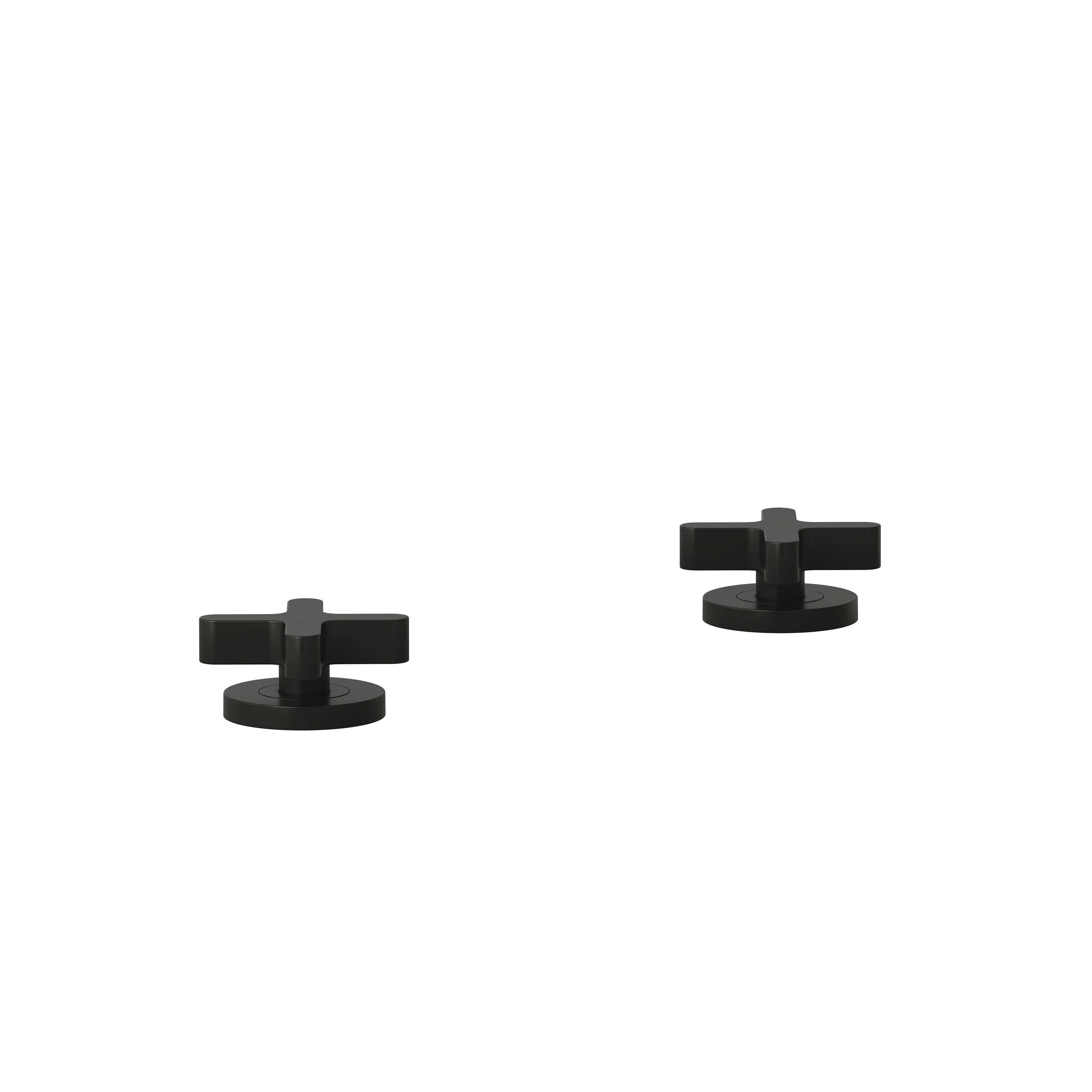 Cross Assembly Bench-Mounted Taps - Matte Black