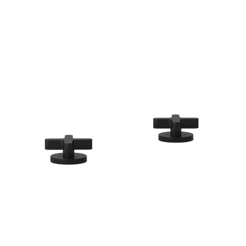 Cross Assembly Bench Mounted Taps - Matte Black