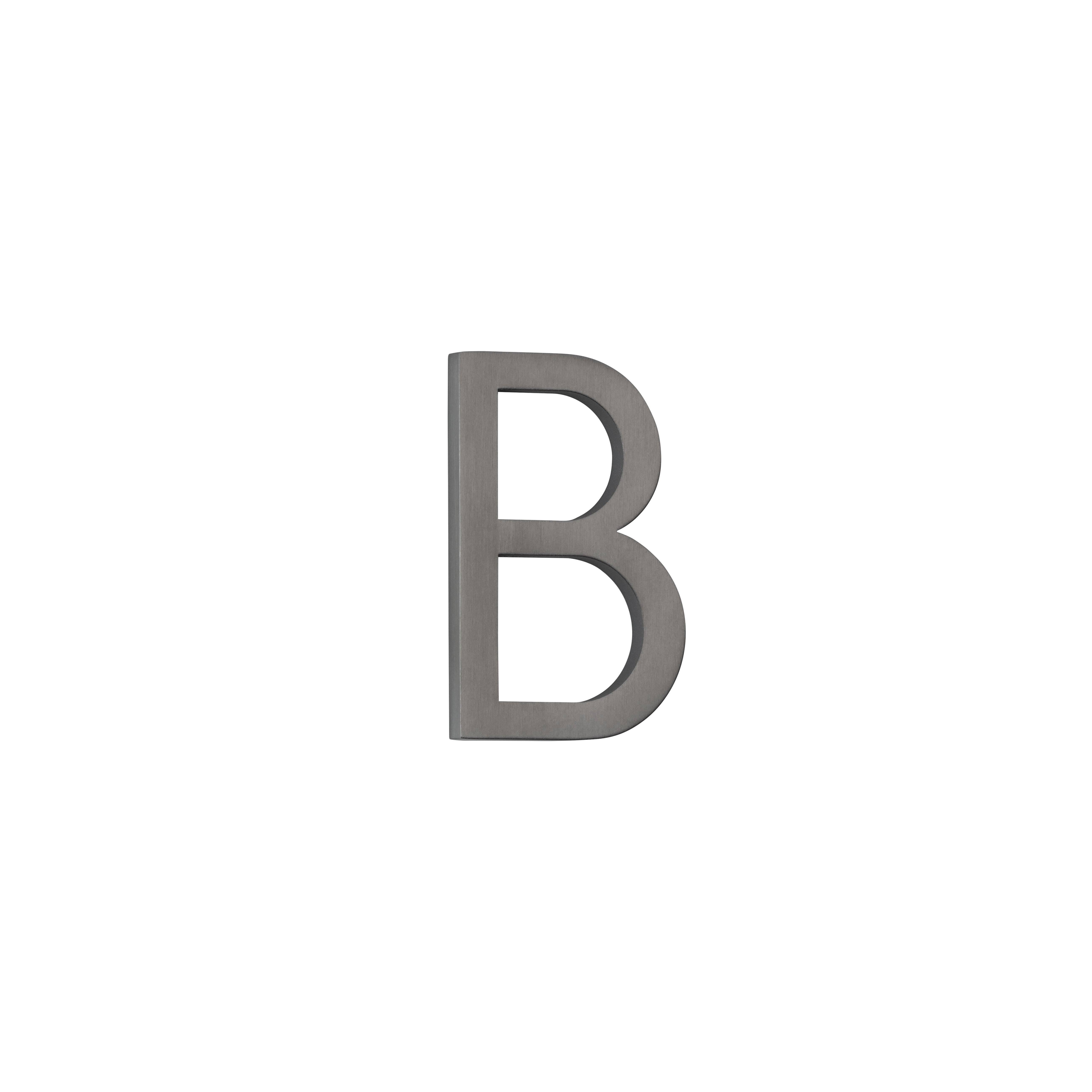 B Letter - 60mm - Brushed Gunmetal