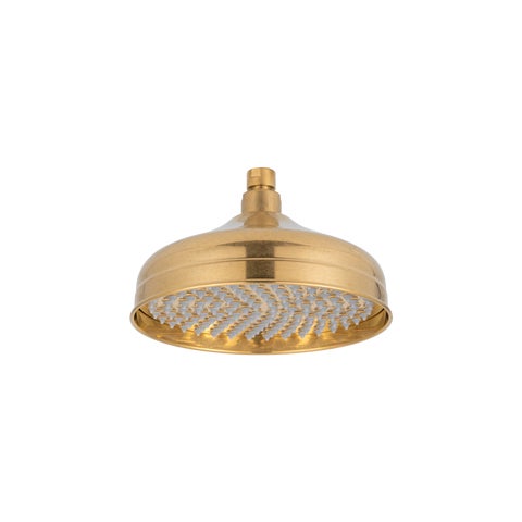 Kingsley Shower Head Round - Tumbled Aged Brass