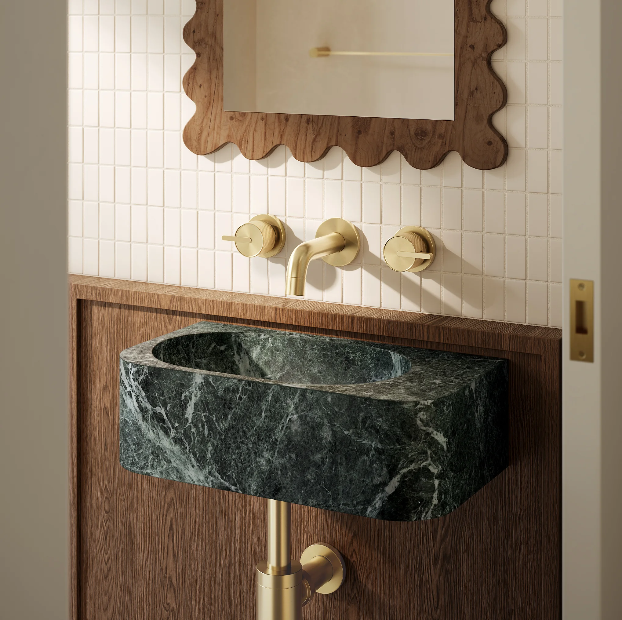 Pedra%20Wall%20Mounted%20Basin%20400mm Verde%20Alpi%20Marble V1