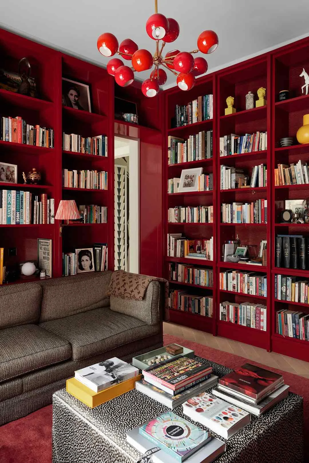 home-library-red-eccentric-interior
