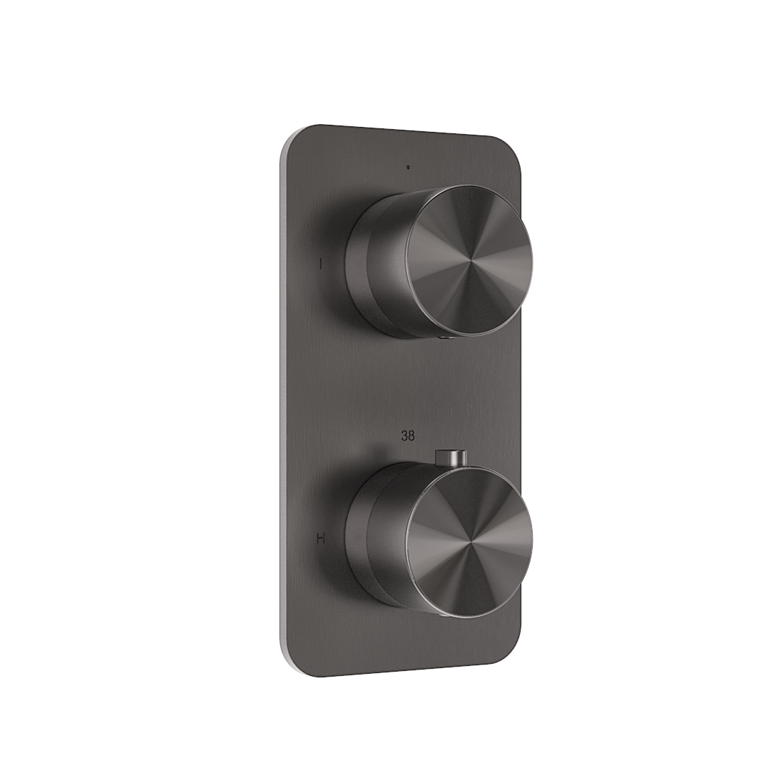 Milani Thermostatic Shower Mixer - Double Function - Brushed Gunmetal