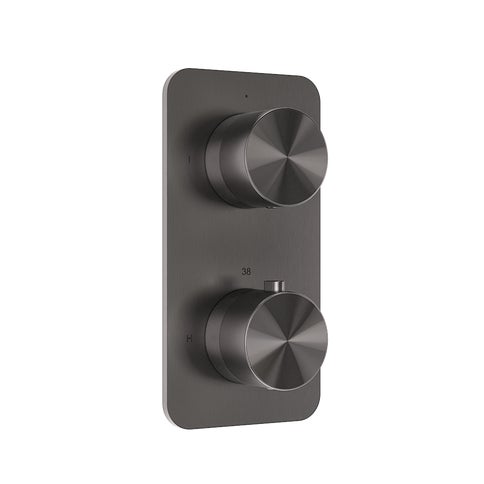 Milani Thermostatic Shower Mixer - Double Function - Brushed Gunmetal