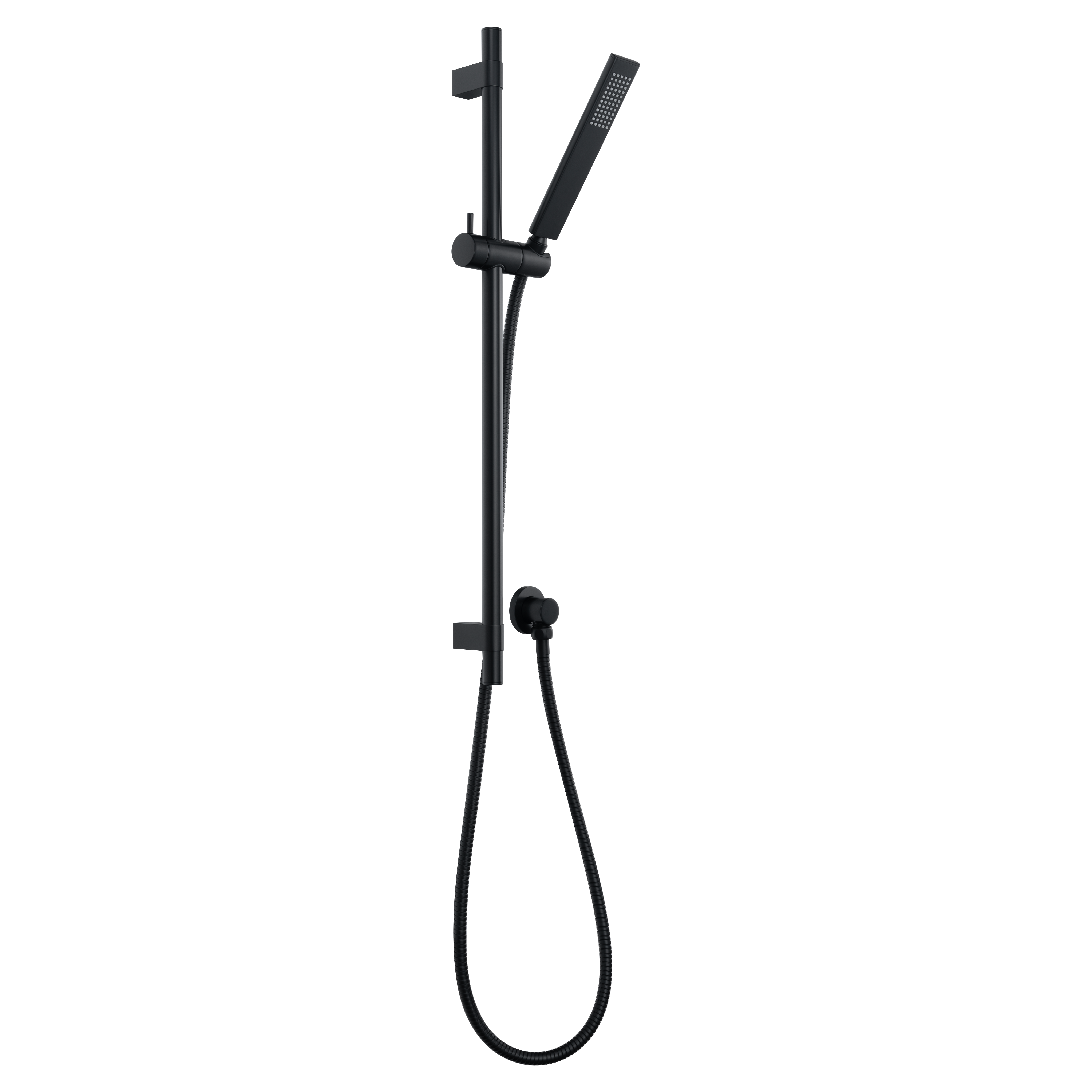 Elysian Adjustable Hand Shower Rail Set - Matte Black