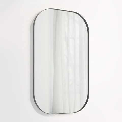 Aliro Rounded Rectangle Mirror 1000 x 625mm - Brushed Gunmetal