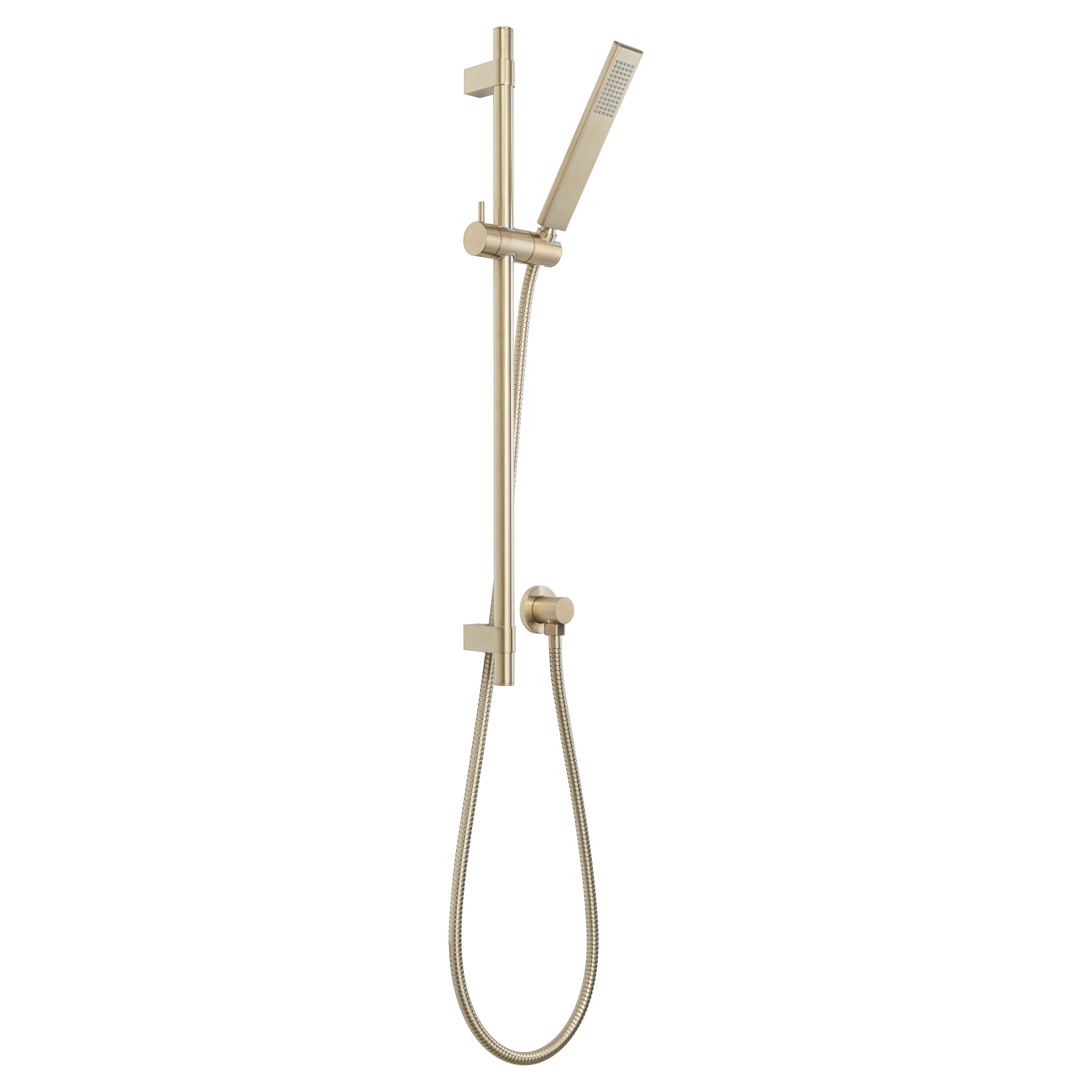 Elysian Adjustable Hand Shower Rail Set - Brushed Brass