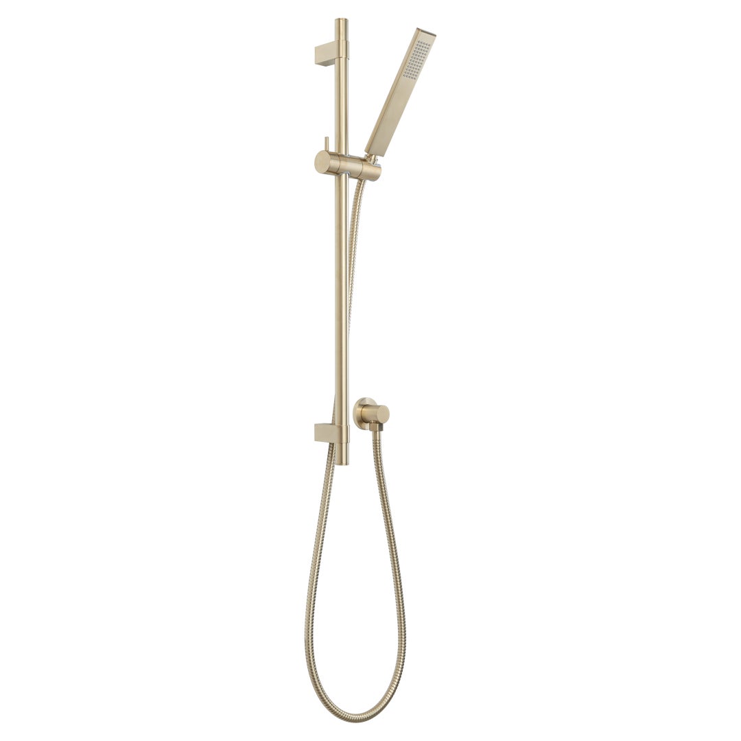 Elysian Adjustable Hand Shower Rail Set - Brushed Brass