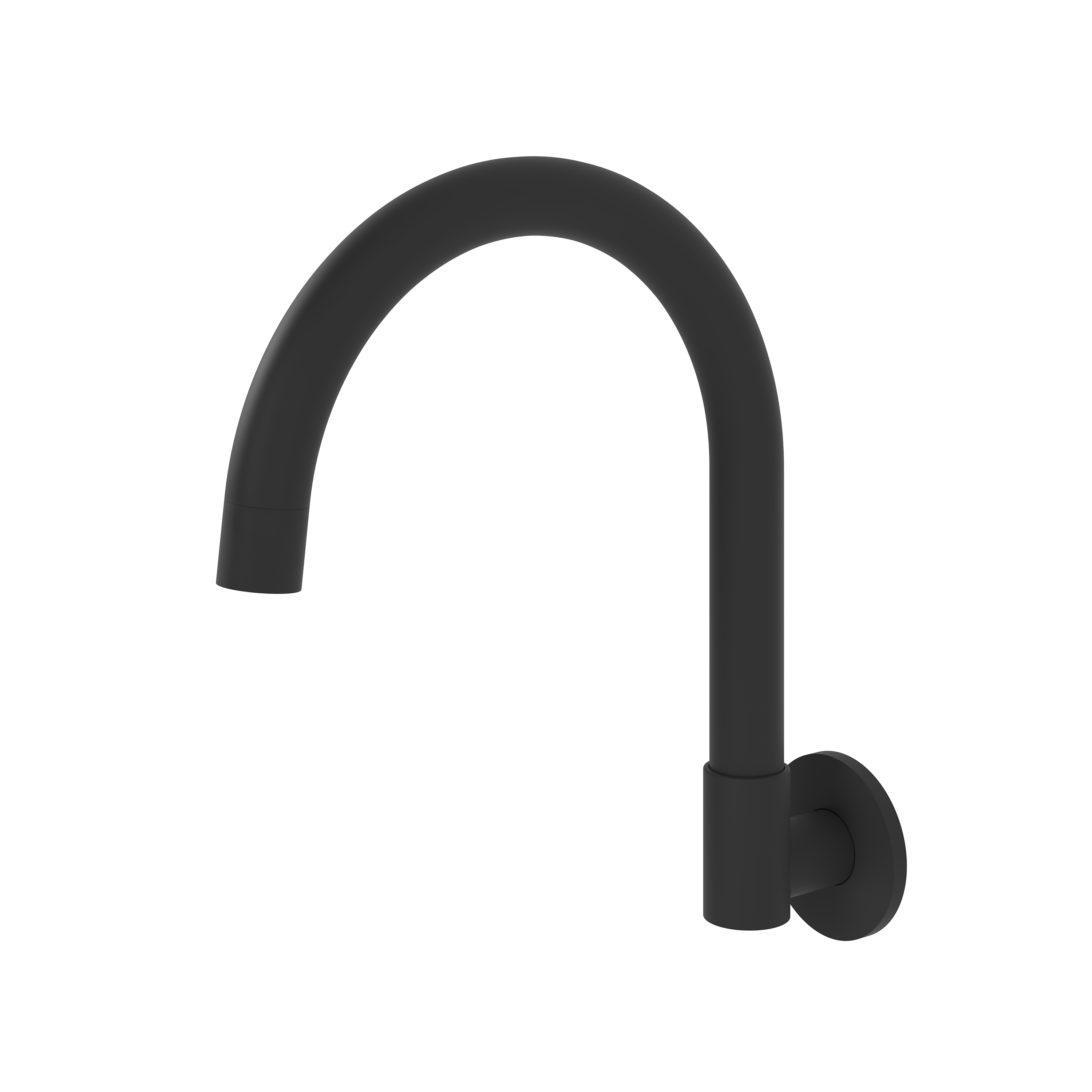 Gooseneck Swivel Wall Mounted Spout - Matte Black