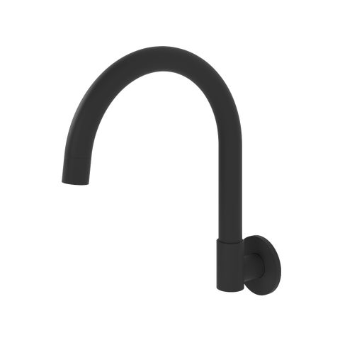 Gooseneck Swivel Wall Mounted Spout - Matte Black