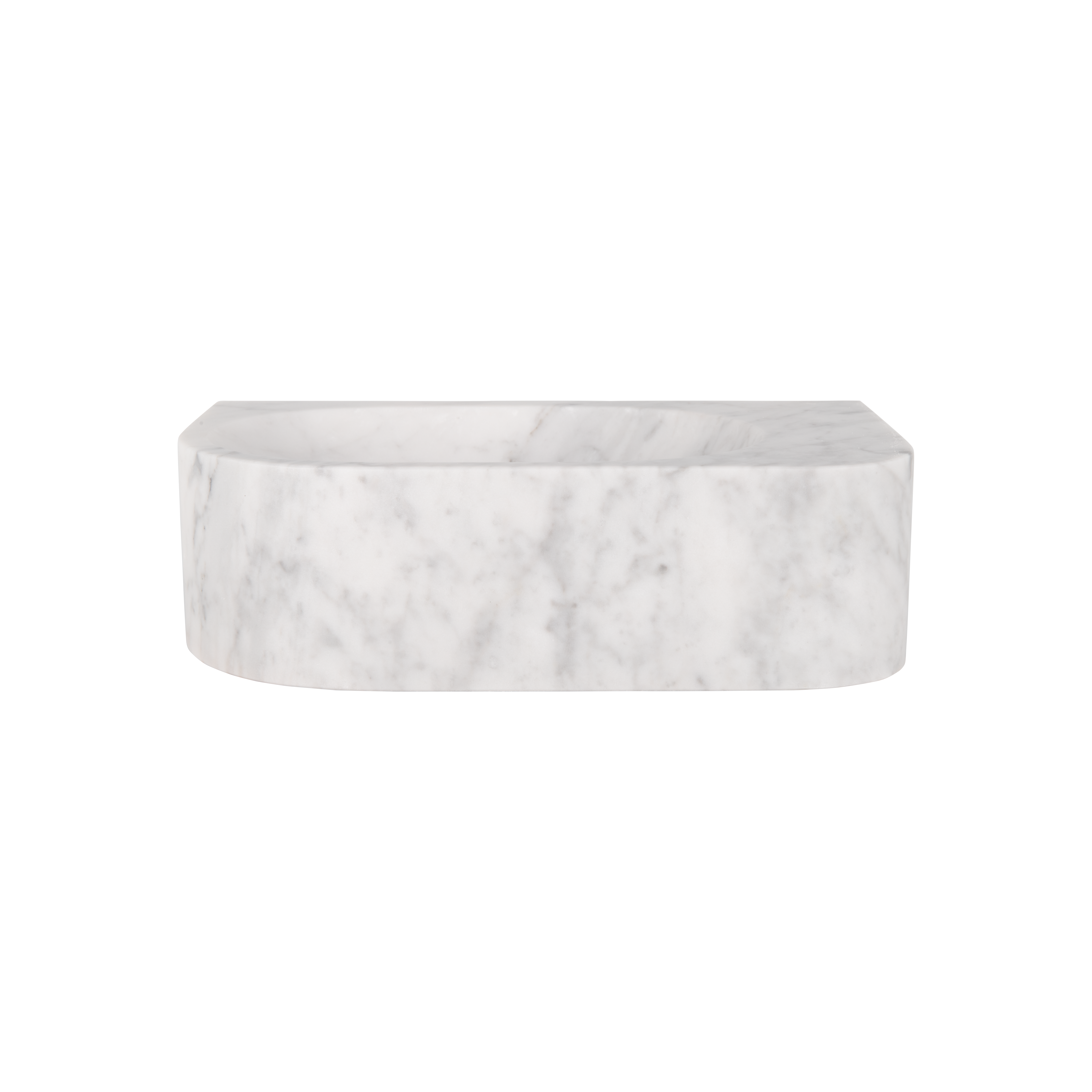 Pedra WallMounted Basin 400mm CarraraMarble Front 2