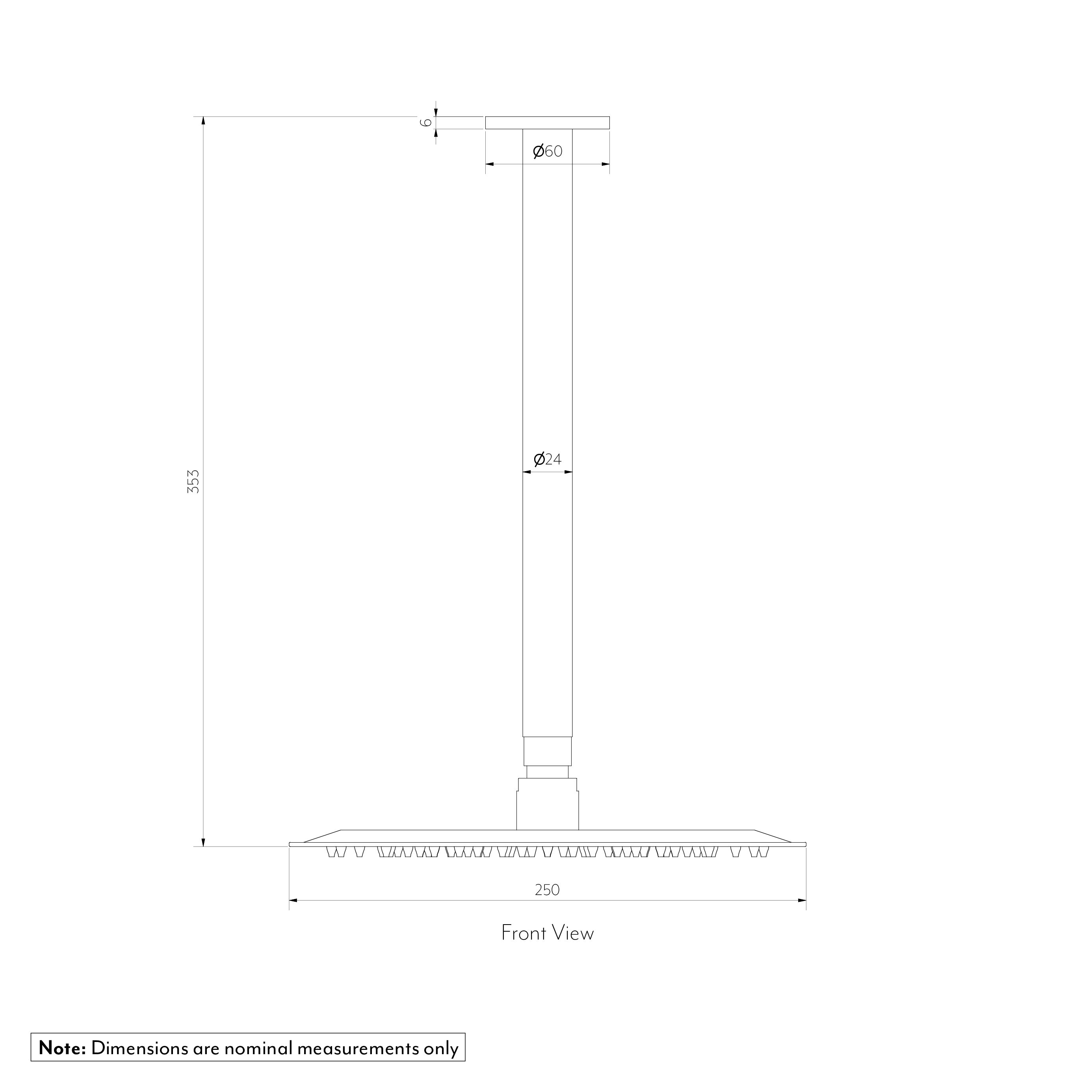 Sola Shower dropper Round 300mm   head set SPEC