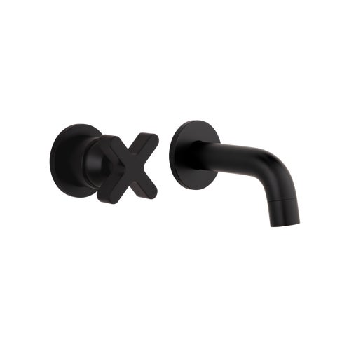 Cross Progressive Mixer & Mini Spout Set - Matte Black