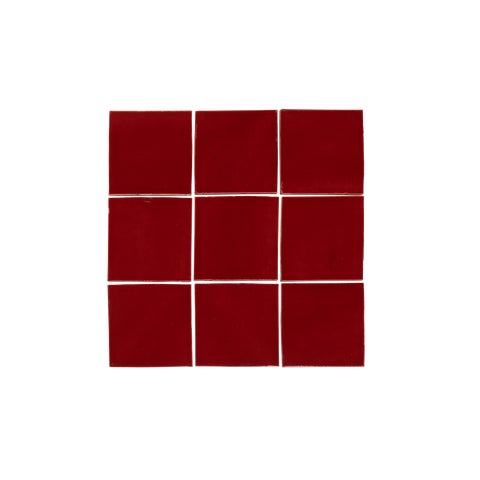 Rommani Handmade Zellige Square Tile - Cherry
