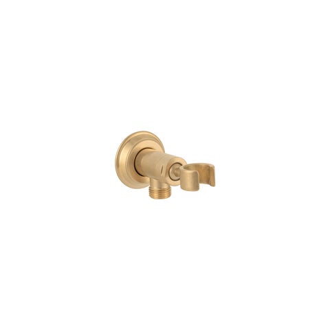 Kingsley Hand Shower Holder and BP - Tumbled Aged Brass