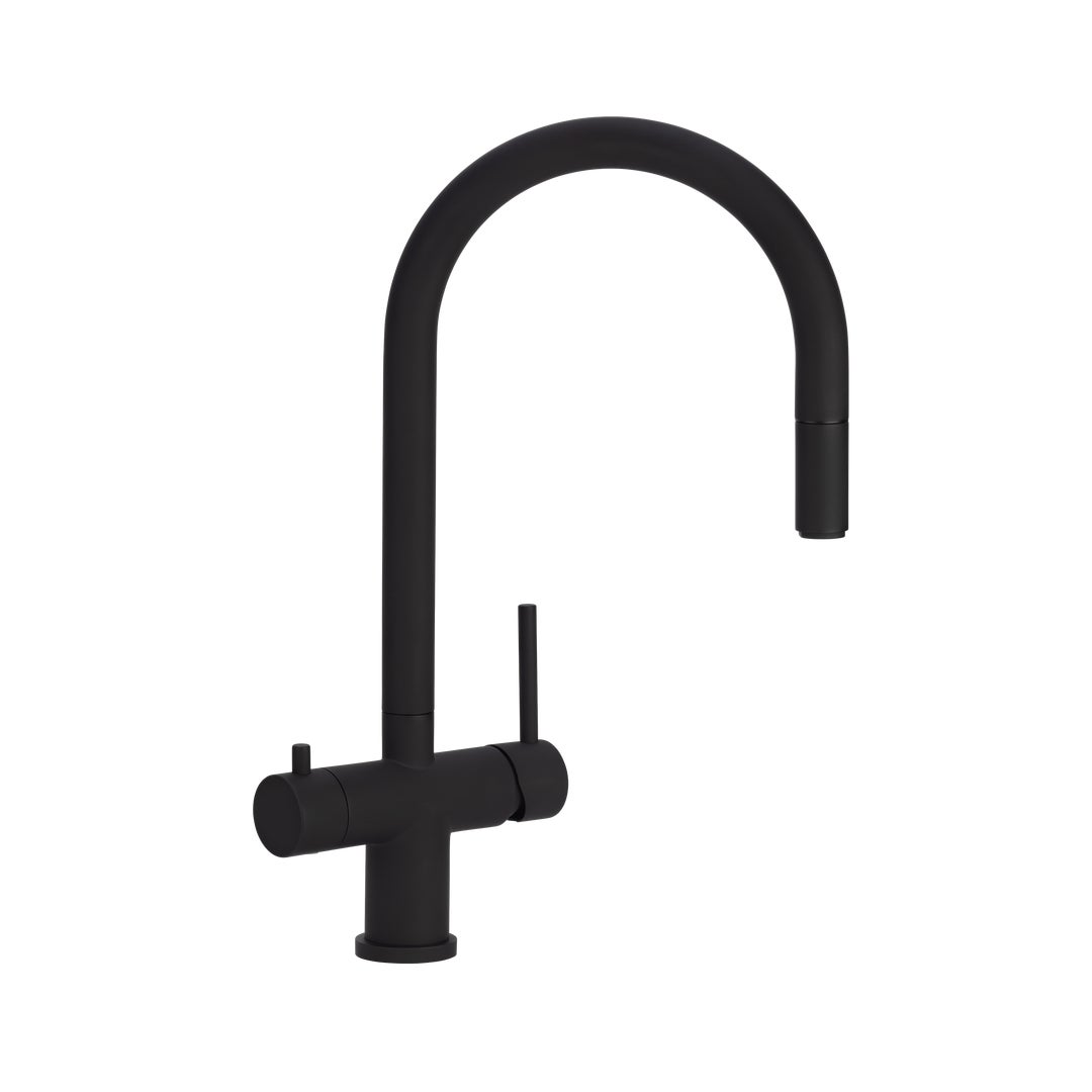 Elysian Commercial 3-Way Pull-Out Filter Tap - Matte Black