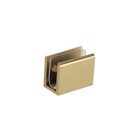 (D) Pius Glass Panel Clip 12mm - Brushed Brass