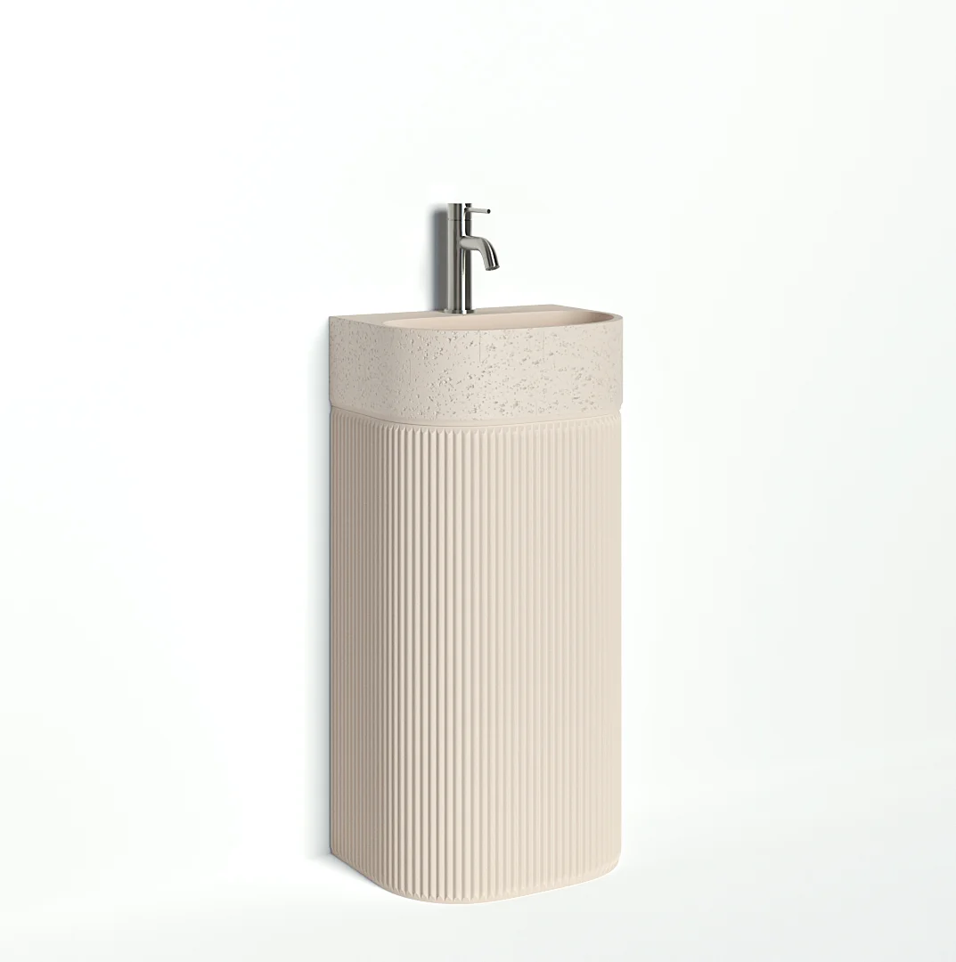 Nelios ColourCombo AlmondPedestal AlmondBasin
