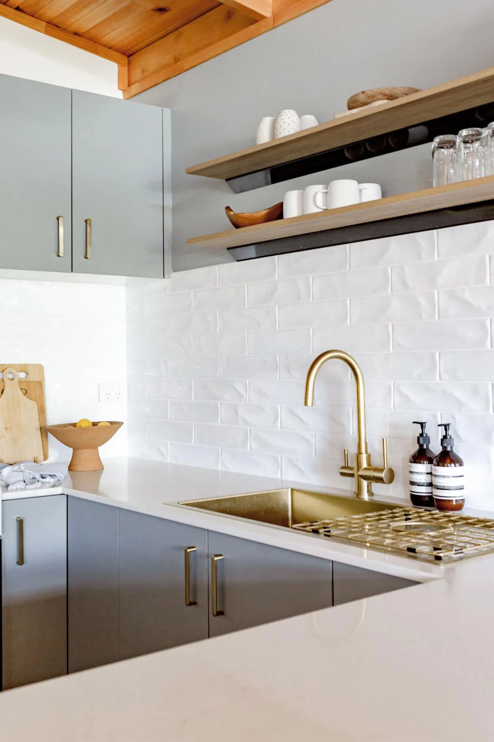 Ronald-McDonald-House-Charity-ABI-Interiors-Brushed-Brass-Tapware-Sink-Fixtures-Duck-Egg-Blue-Cabinetry