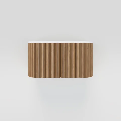 Kairi Curved Fluted Single Vanity 900mm - Oak Timber