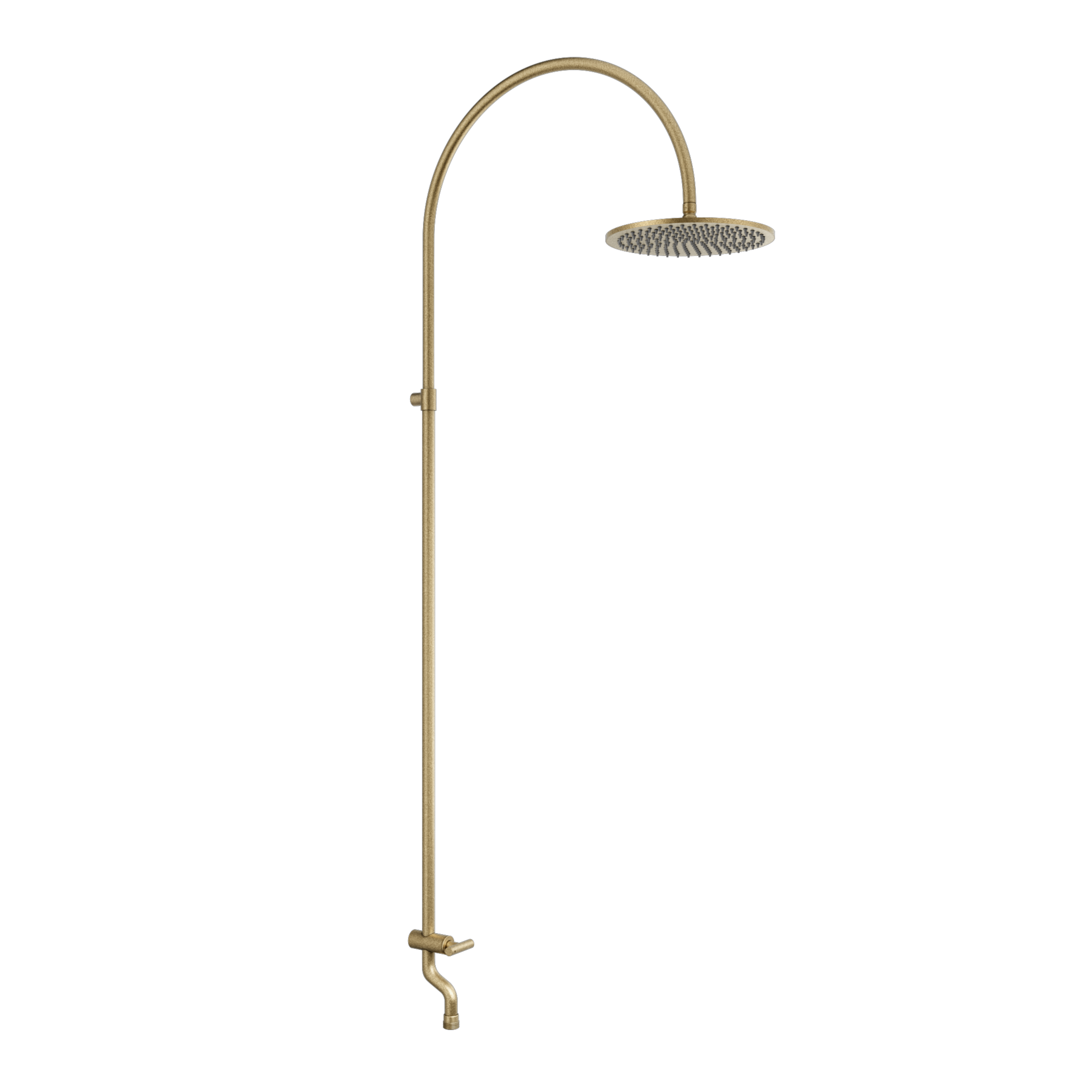 Sola Garden Outdoor Shower Set - Tumbled Aged Brass