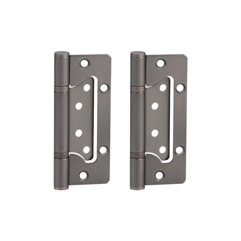 Ellis Flush Door Hinge Pair 130mm - Brushed Gunmetal