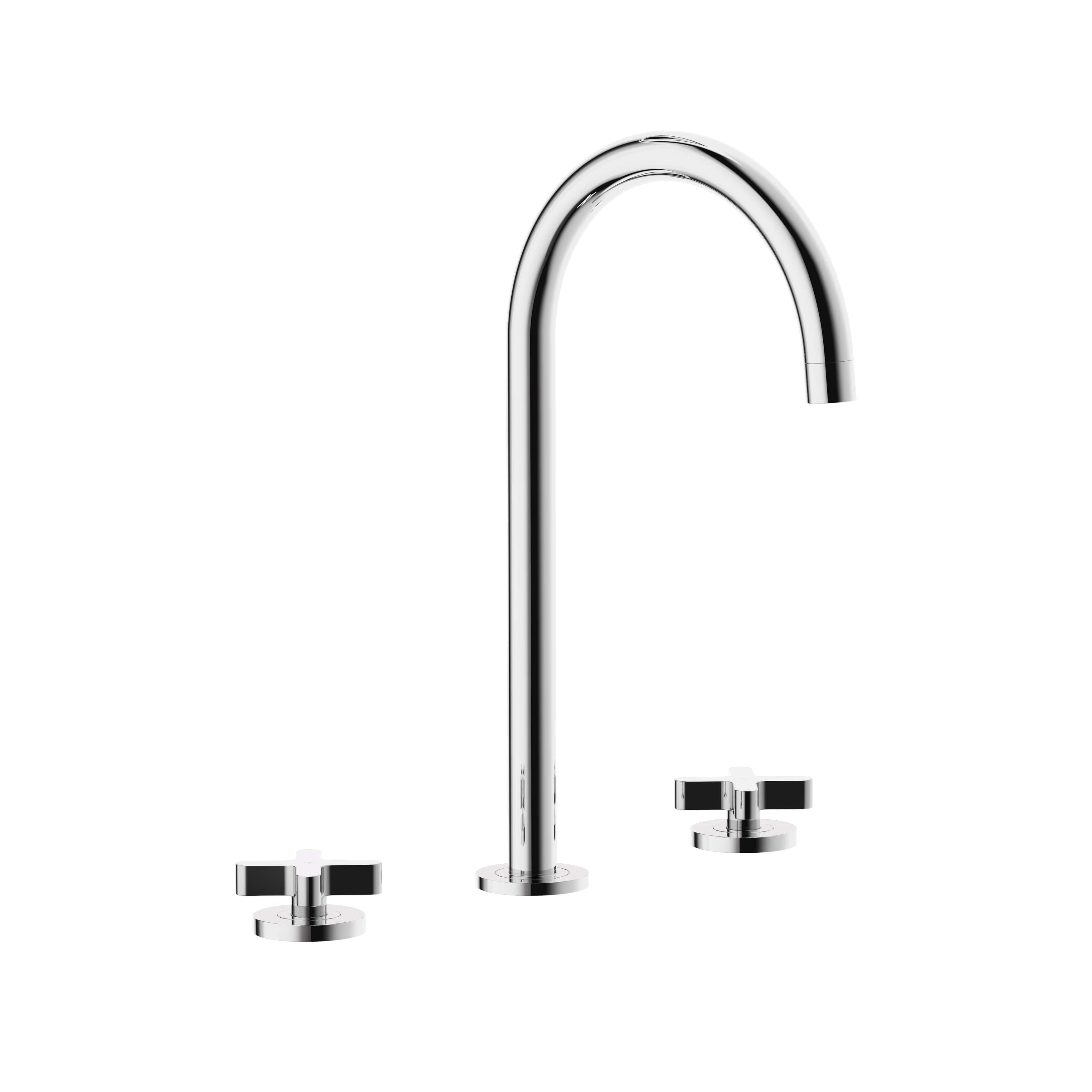 Cross Assembly Bench Mounted Set - Chrome