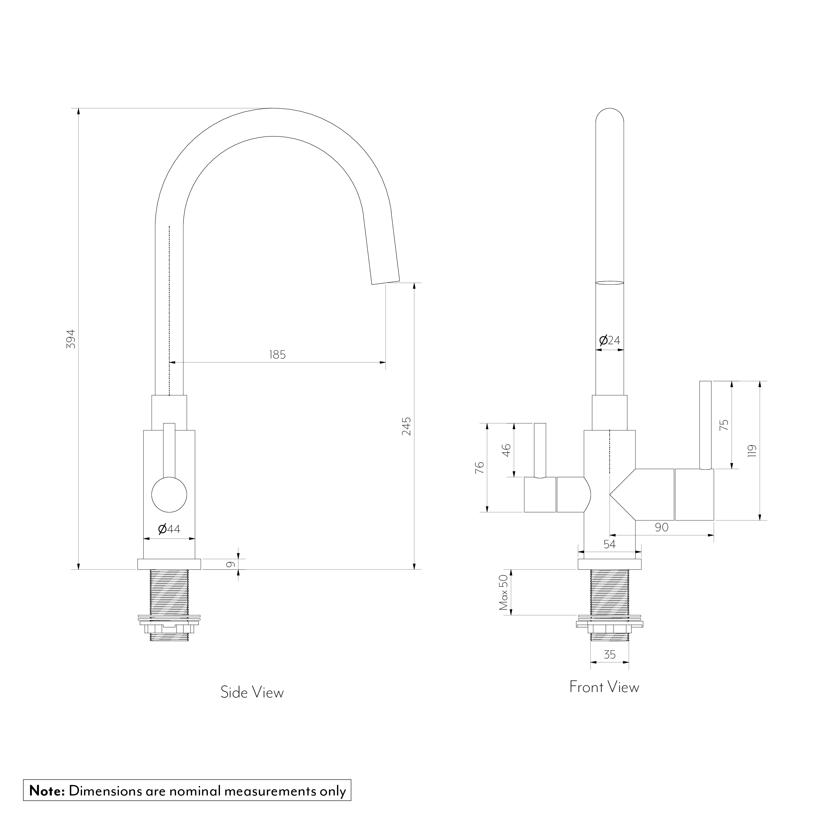 Elysian Commercial 3 Way Filter Tap SPEC