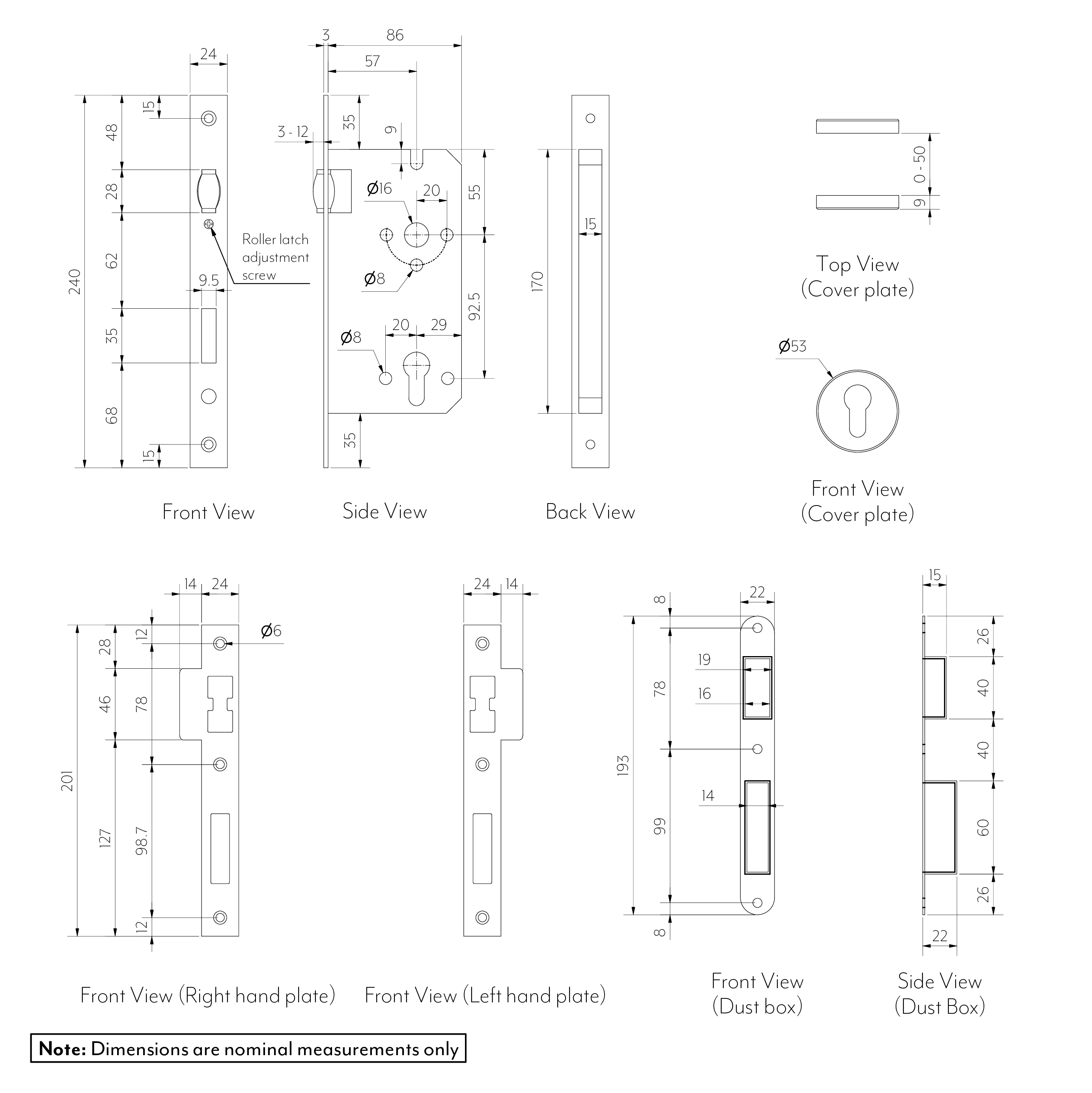 Roller Catch and Mortise Lock Gallery Spec