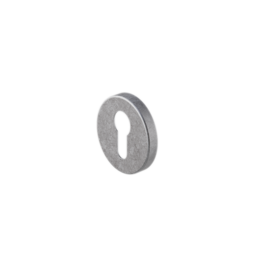 Escutcheon Round Back Plate - Antique Steel