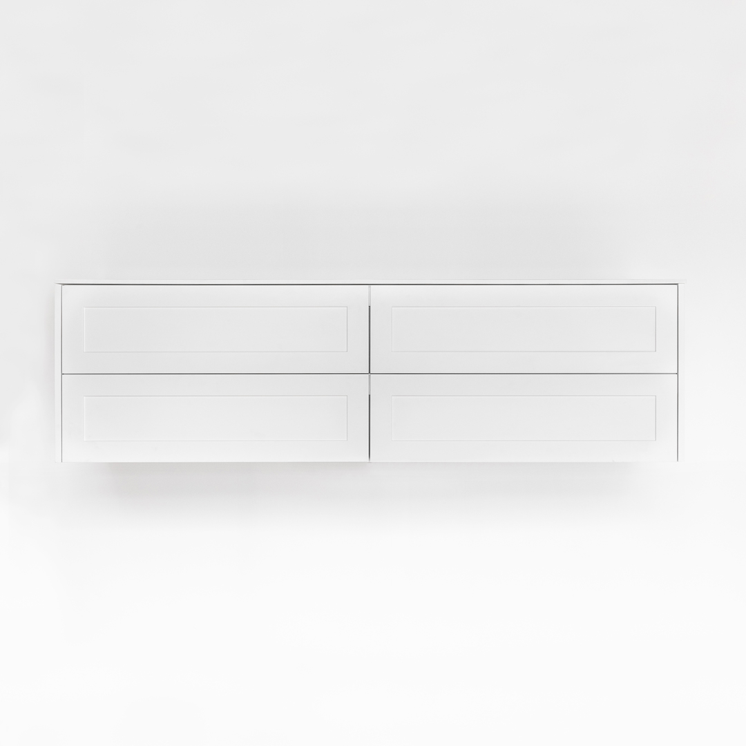 Addison 4-Drawer 1764mm - Shaker - Matte White - 2 Cut-Outs