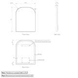 Arch%20Wall%20Mirror%20LED%20600%20x%20750mm Gallery%20Spec