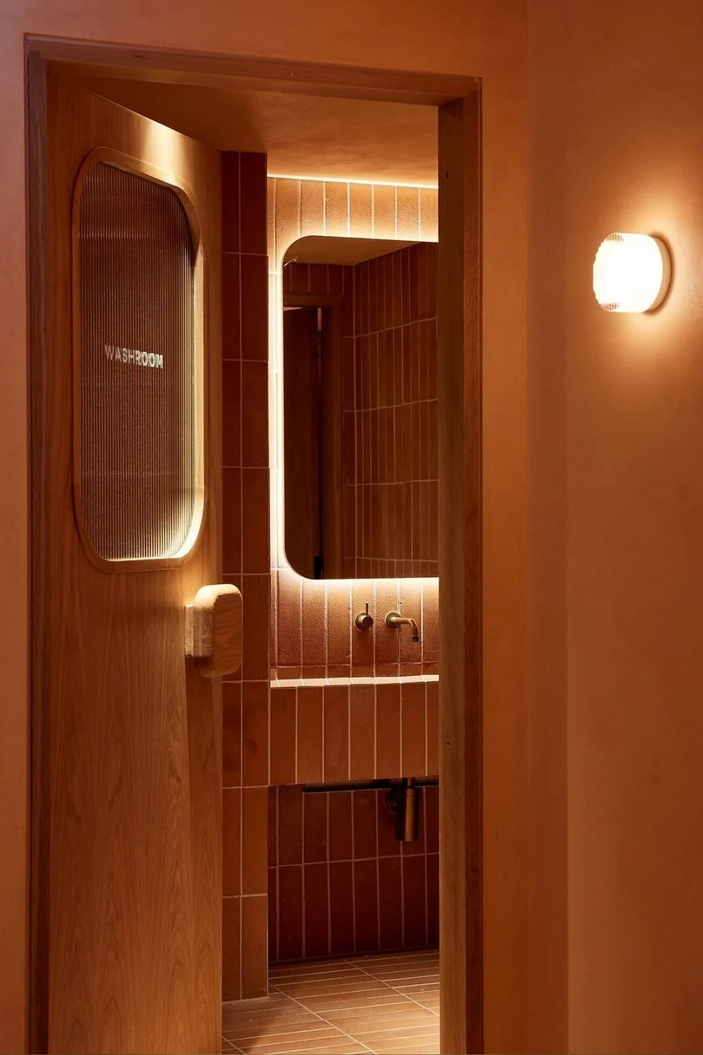 Bathroom Lighting Ideas Backlit Mirror Amber Bathroom
