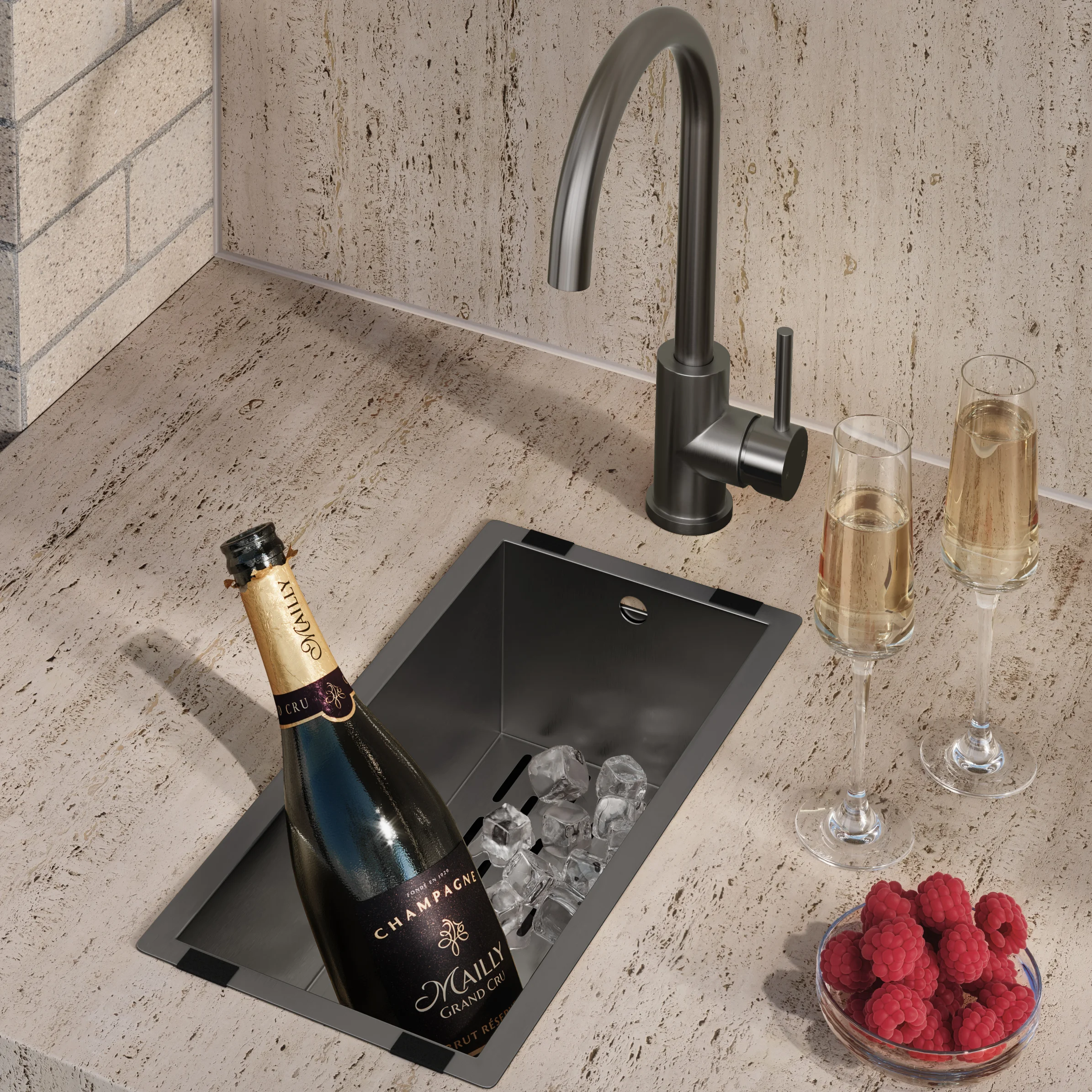 Sola Small Outdoor Sink Colander V2 BG