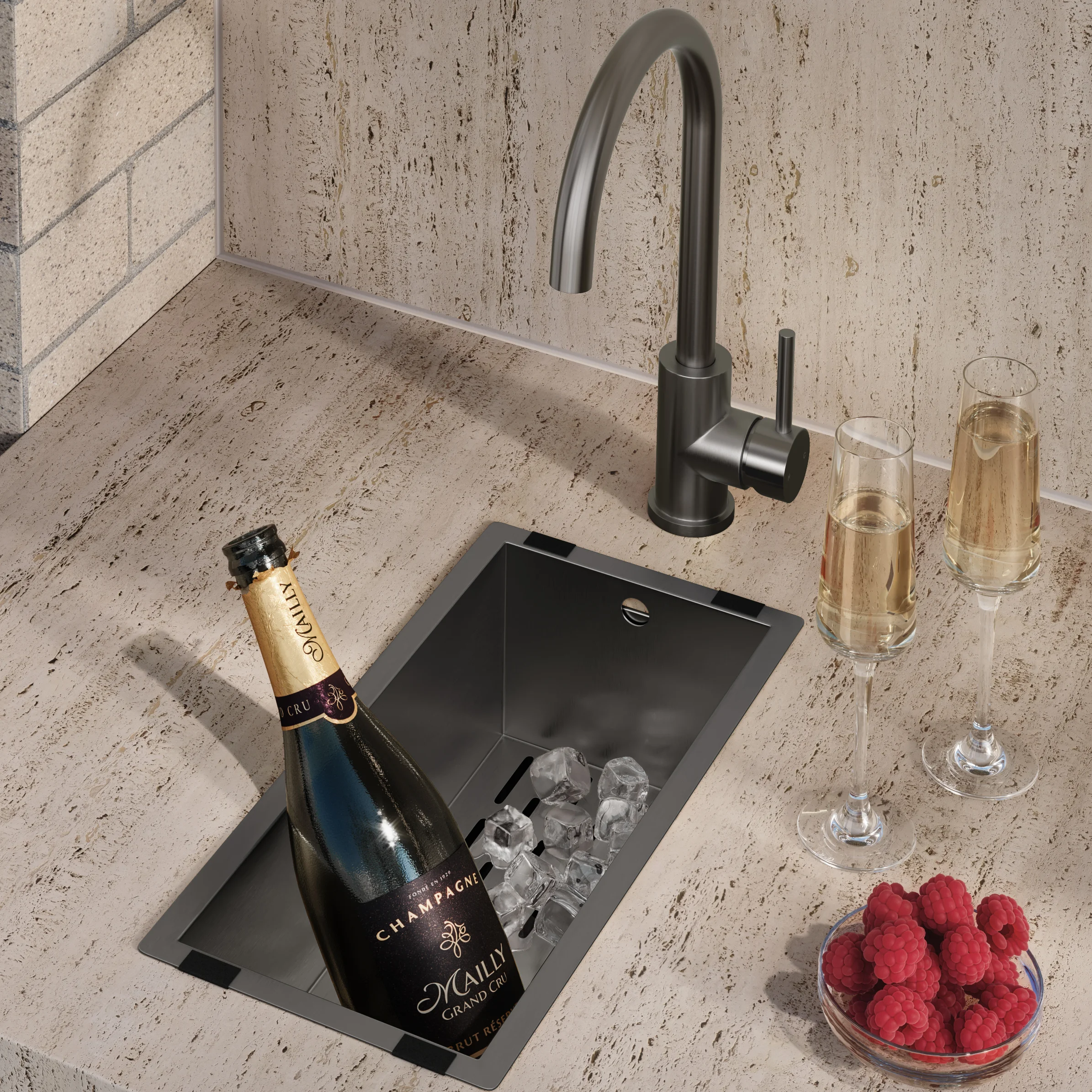 Sola Small Outdoor Sink Colander V2 BG