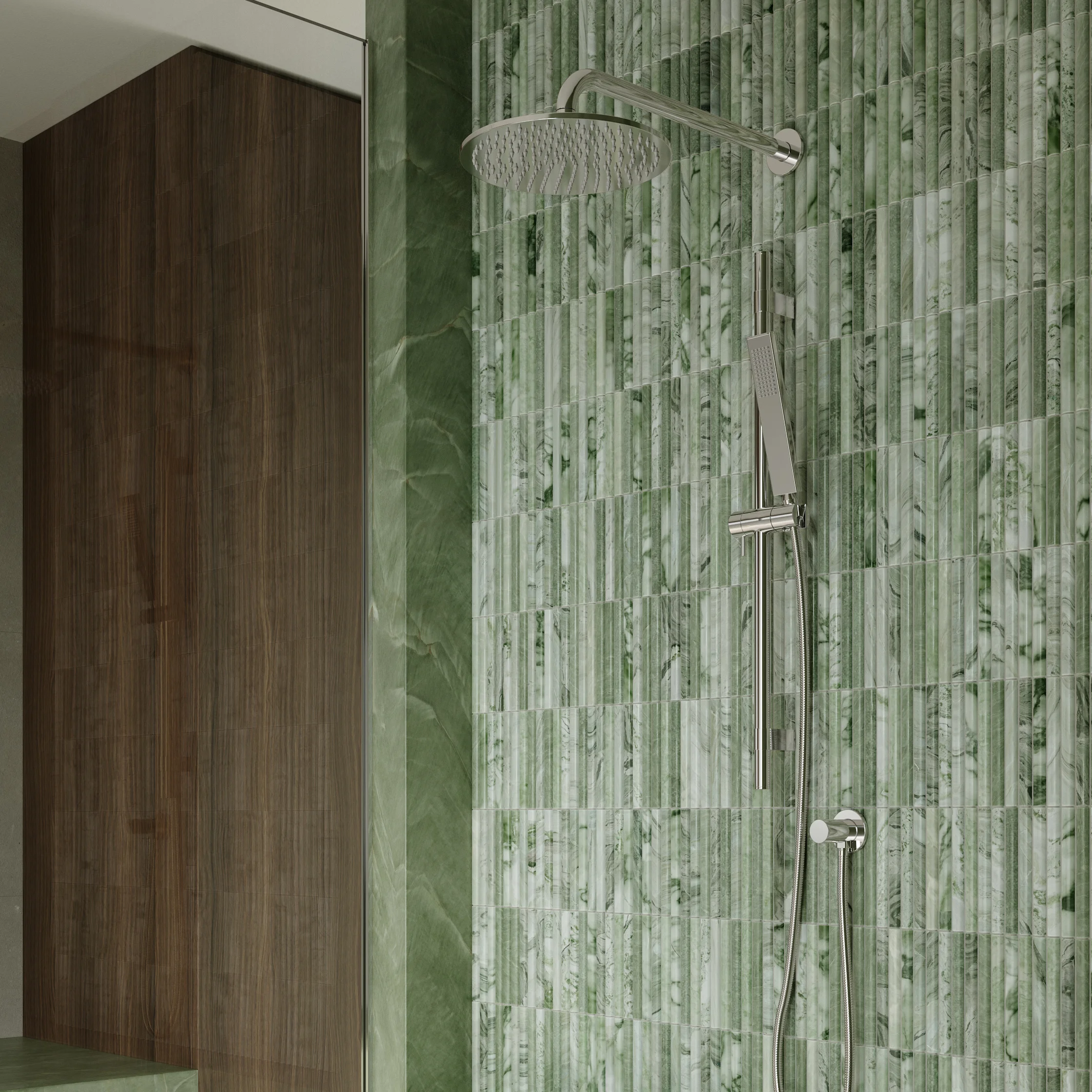 View01 Narita Tiles Elysian Shower Rail Adjustable Chrome