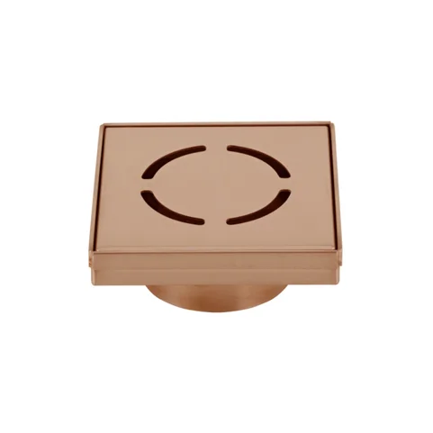 Harper Square Floor Waste - Brushed Copper